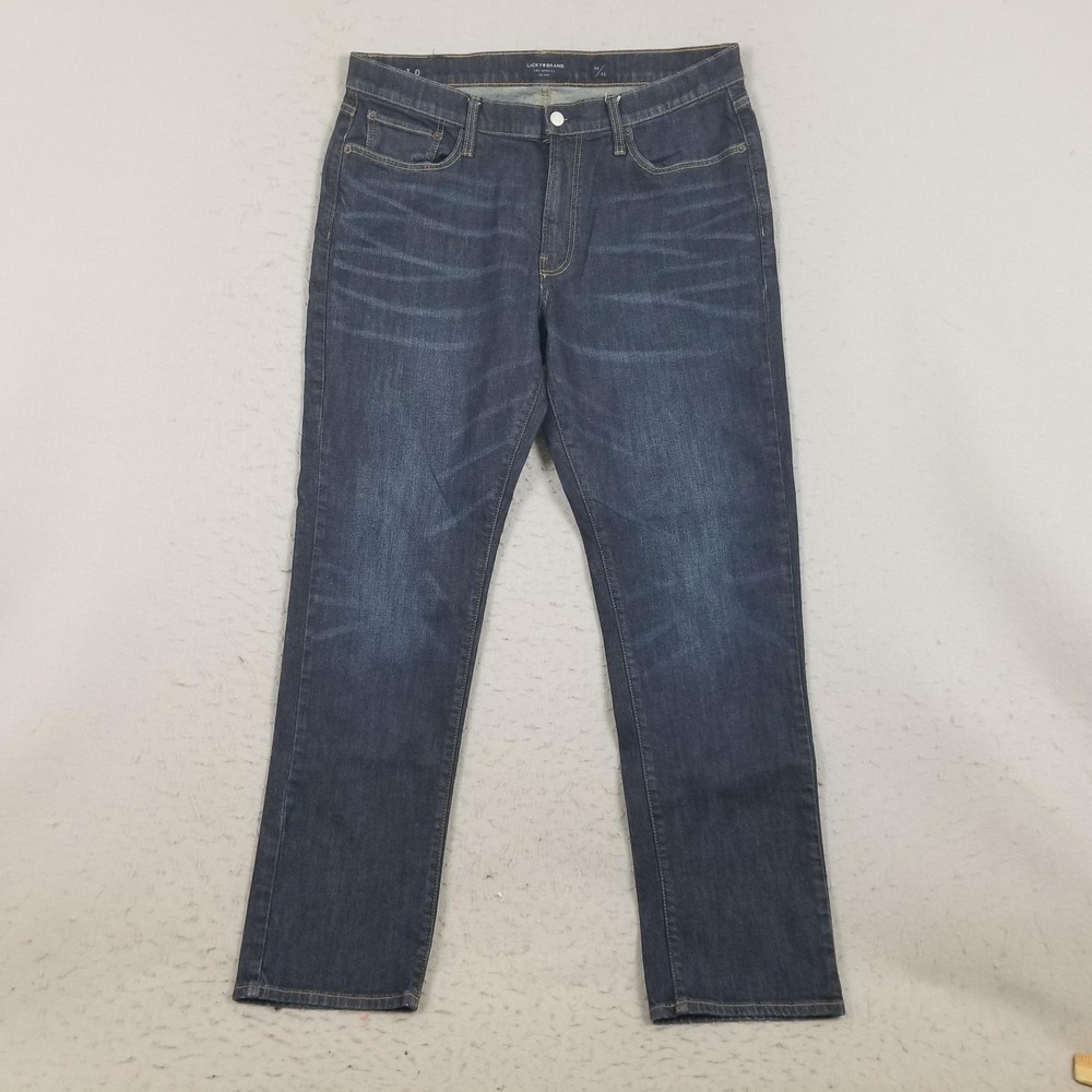 Lucky Brand 410 Athletic Slim Jeans Mens 36x32 Blue Taper Stretch Denim Pants